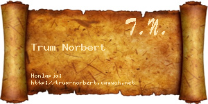 Trum Norbert névjegykártya